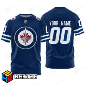 Winnipeg Jets T-Shirt Custom Name & Number – 100% Cotton